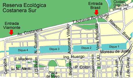 Mapa Reserva Ecologica, Buenos Aires