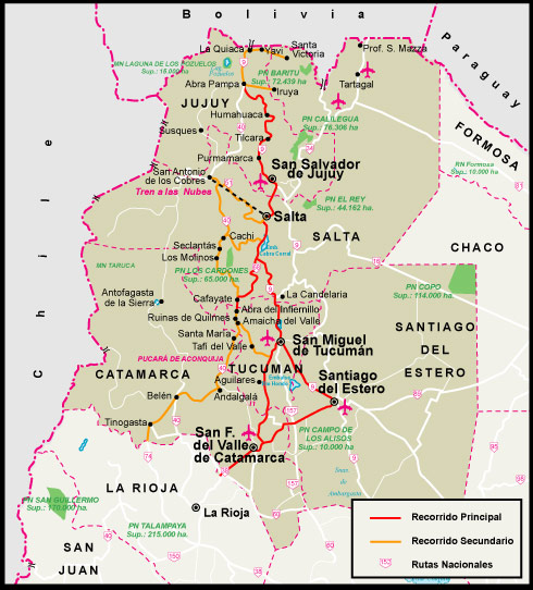 Mapa Región Norte de Argentina