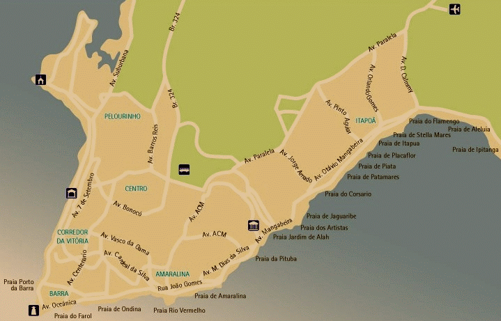 Mapa político de Salvador de Bahía