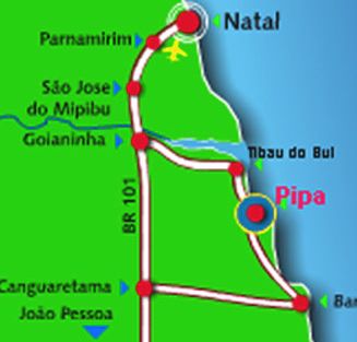 Mapa de la ubicación de Pipa - Brasil