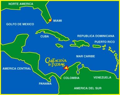 Mapa Ubicacion de Cartagena de Indias