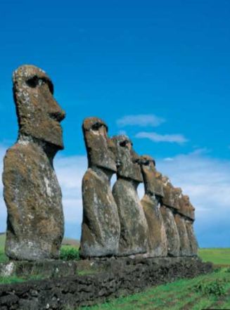 Estatuas Moai en la Isla de Pascuas