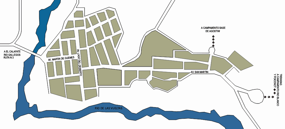 Mapa plano de calles de El Chaltén