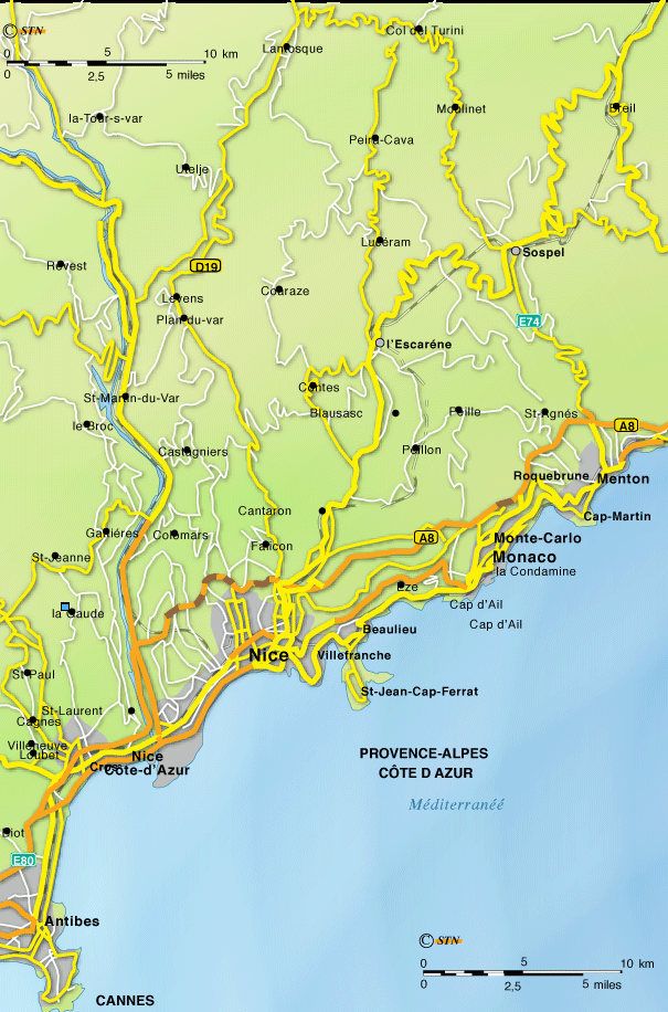 Mapa de Rutas de Niza