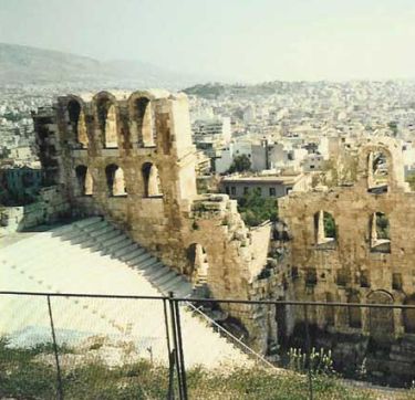 La Acrópolis abarca el Partenón, Erection, Propileos, el templo de Atena Niké y museo.