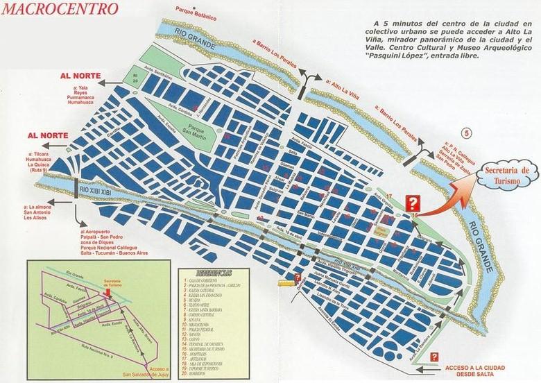 Mapa Plano Centro San Salvador de Jujuy