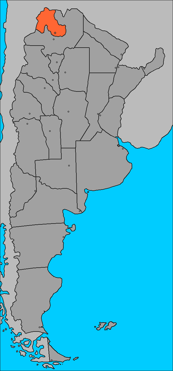 Mapa de Jujuy en Argentina