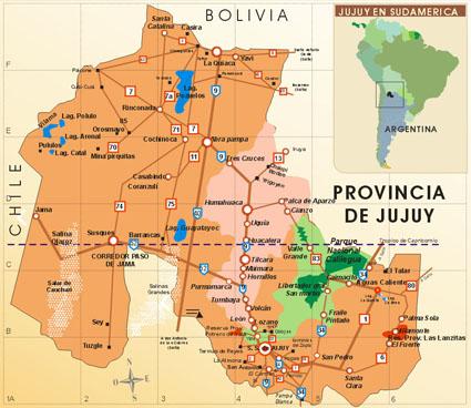 Mapa Jujuy en Sudamérica