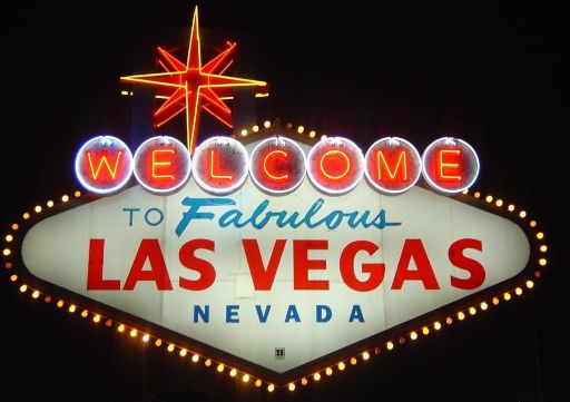 Cartel Bienvenidos a Las Vegas en los años sesenta