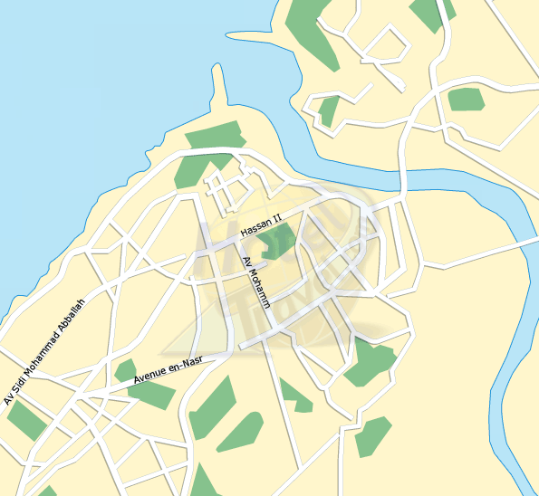 Mapa Centro y Plano de Rabat Marruecos