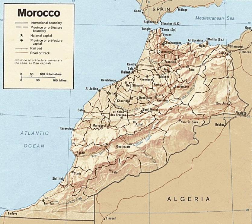 Mapa Geográfico de Marruecos