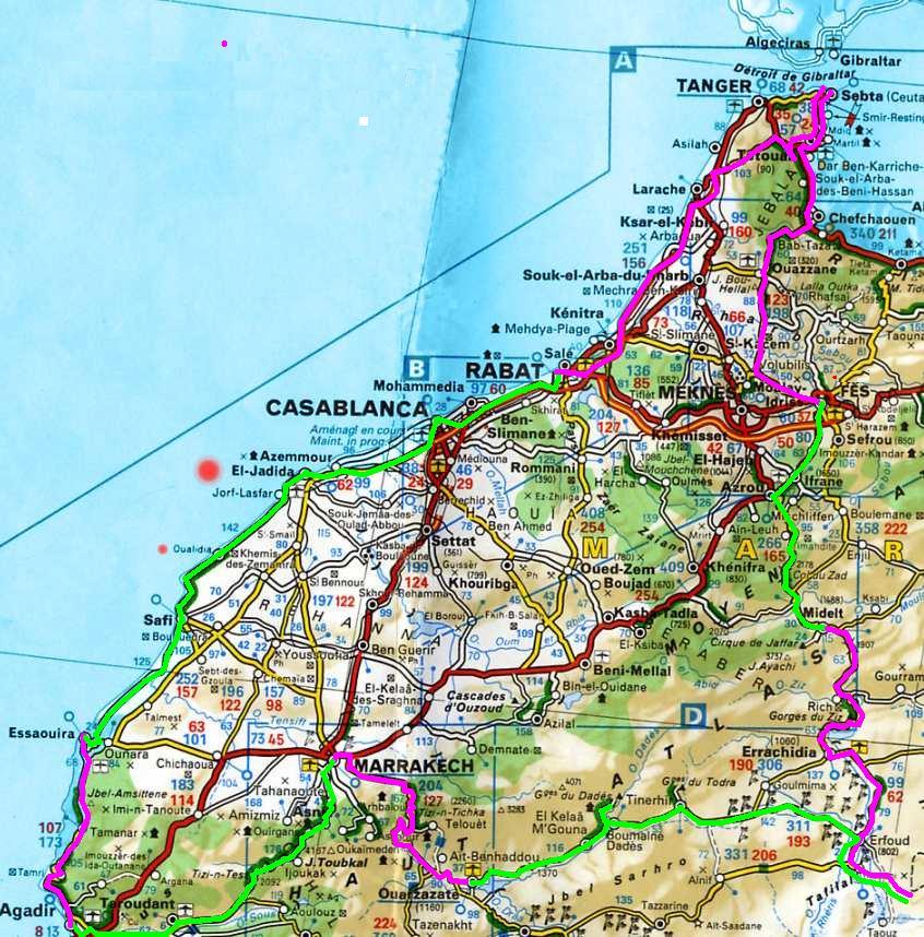 Mapa Rutas de Marruecos