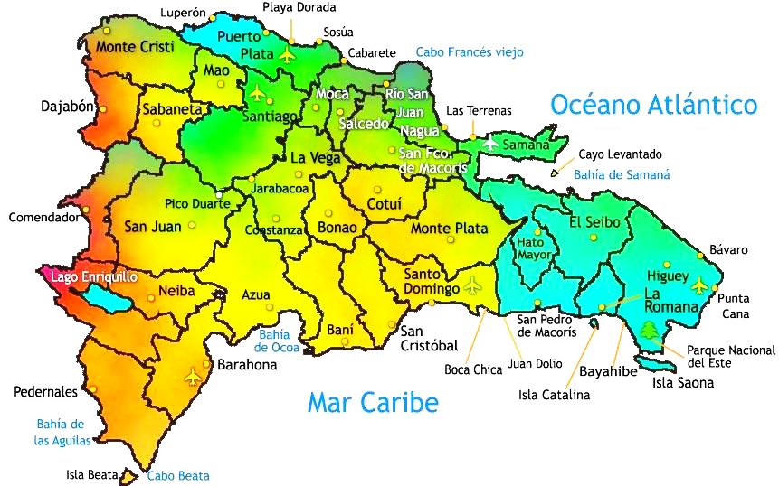 Mapa zonas de República Dominicana
