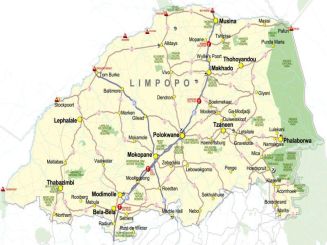 Mapa de la Provincia de Limpopo (Sudáfrica)