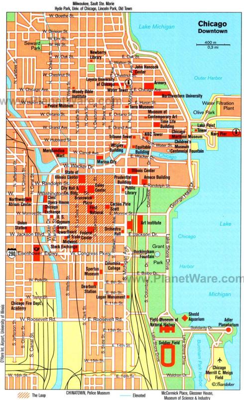 Mapa Downtown Chicago