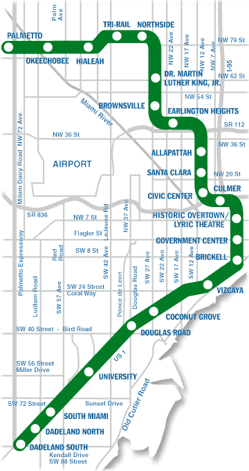 Metrorail Mapa - Miami