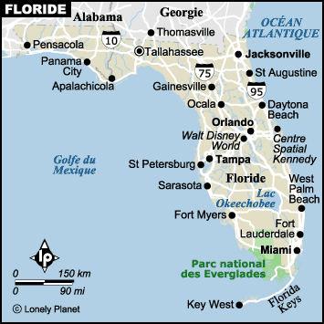 Mapa del estado de Florida