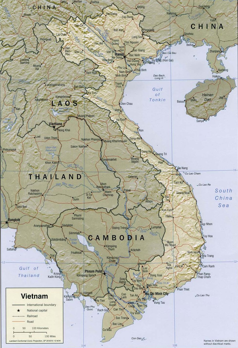 Mapa Geofráfico de Vietnam