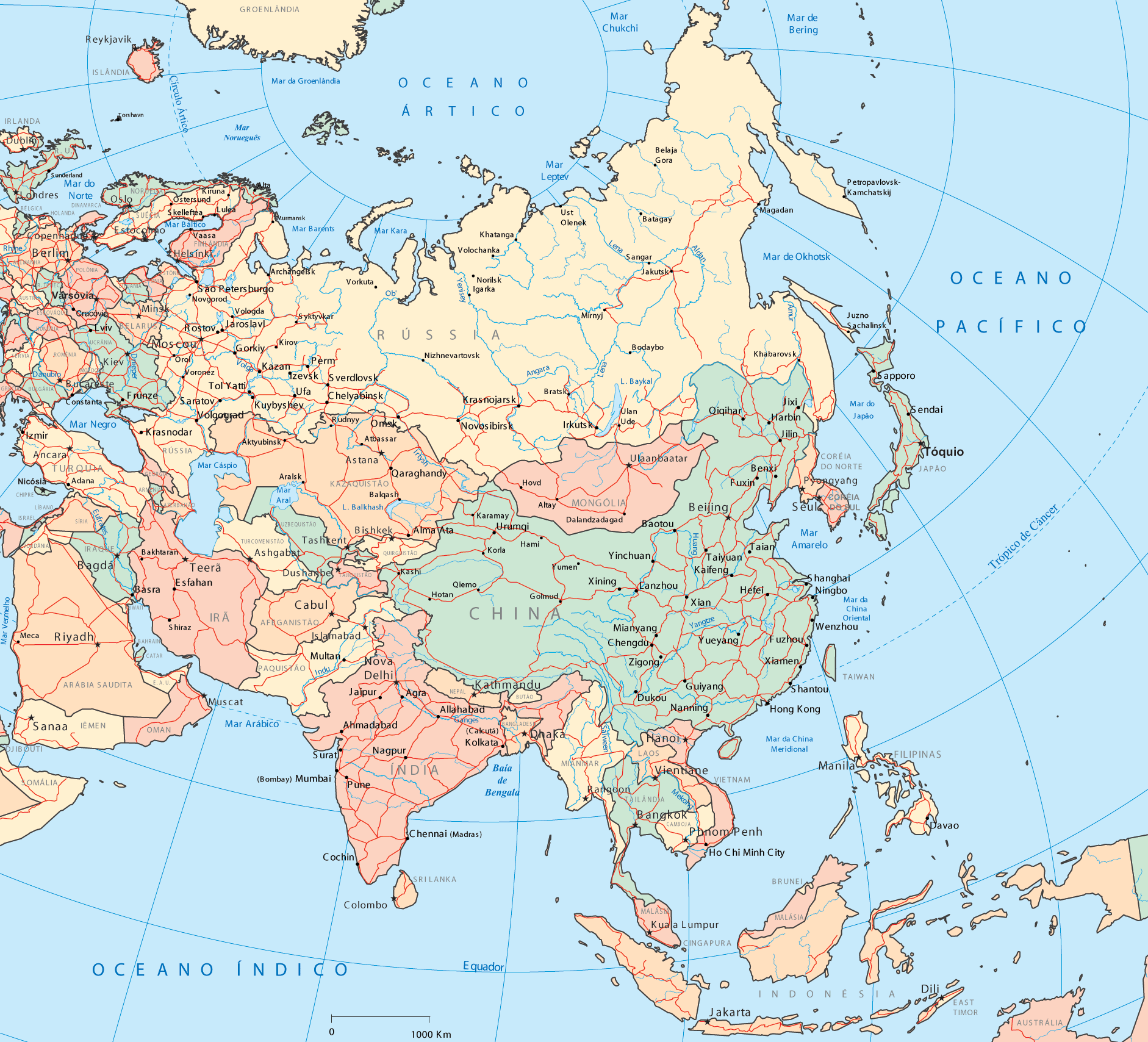 Mapa Político de Asia