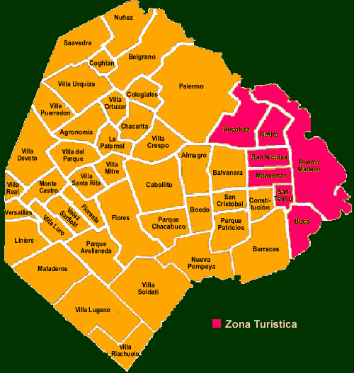 Mapa Barrios de la Ciudad Autónoma de Buenos Aires