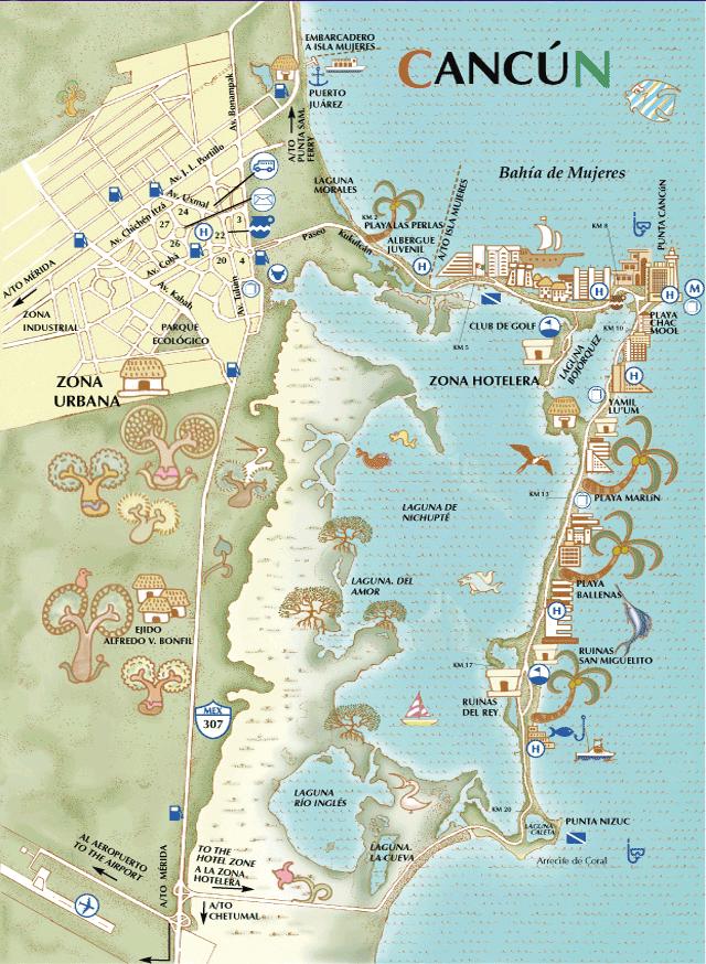 mapas de cancun