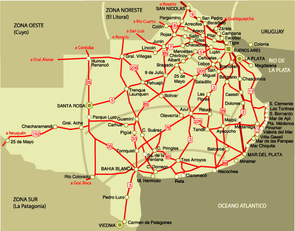 Mapa de Rutas de Buenos Aires