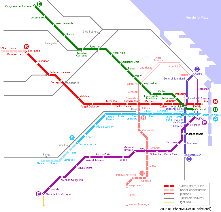 Mapa Subte / Metro Ciudad de Buenos Aires